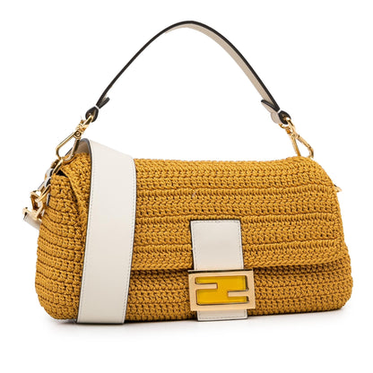 Fendi Crochet Raffia Baguette Satchel (SHG-qh4feG) Rovelle Bags
