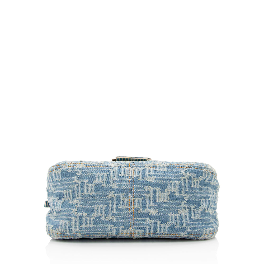Fendi Denim Mini Baguette Shoulder Bag (SHF-19915) Rovelle Bags
