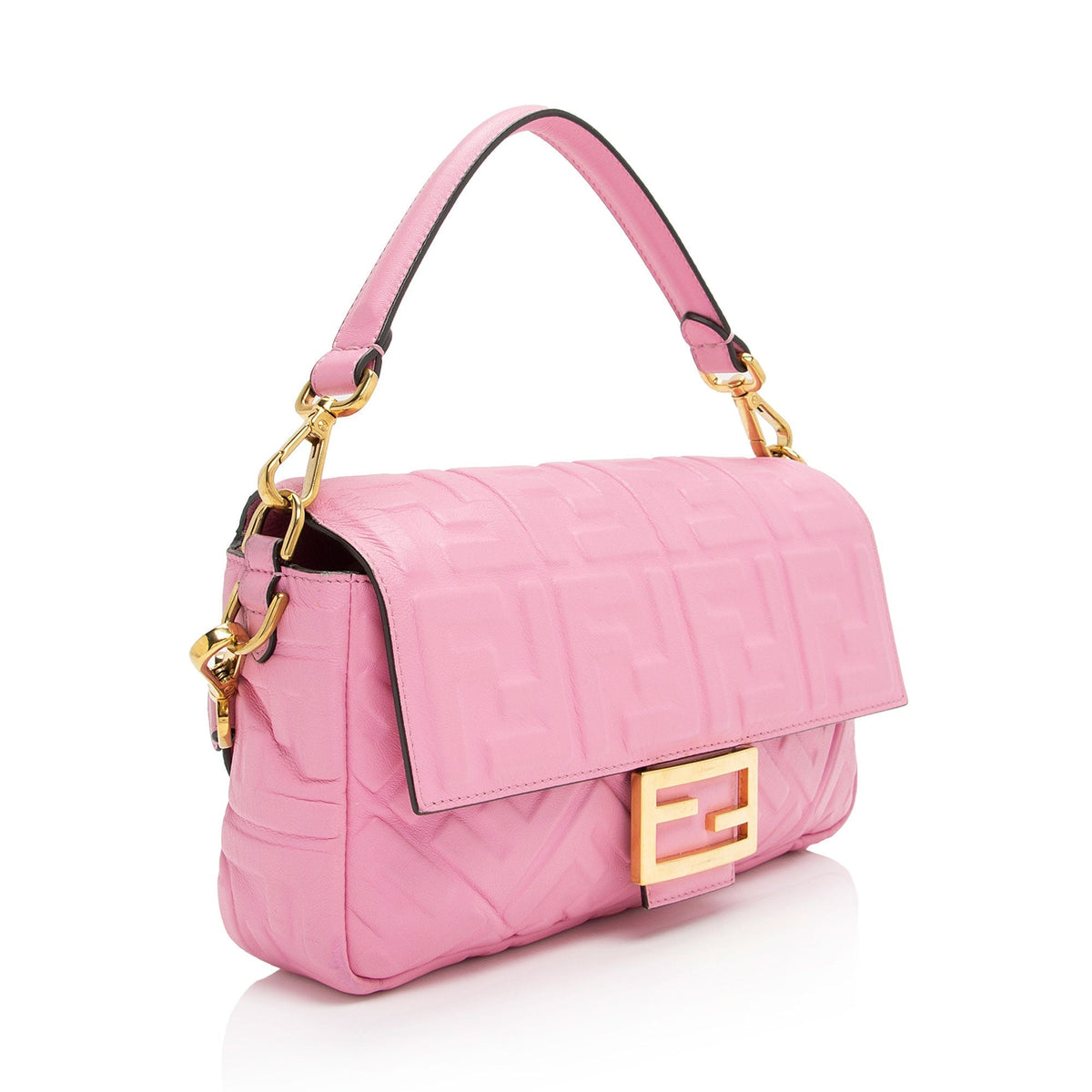 Fendi Embossed Leather FF 1974 Baguette Shoulder Bag (SHF-nc63Ja) Rovelle Bags