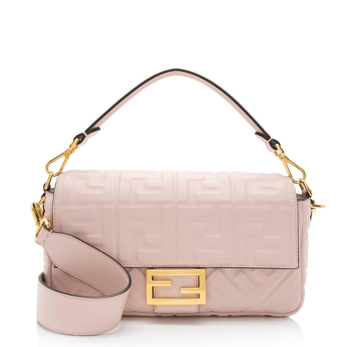 Fendi Embossed Leather FF 1974 Baguette Shoulder Bag (SHF-sC62ds) Rovelle Bags