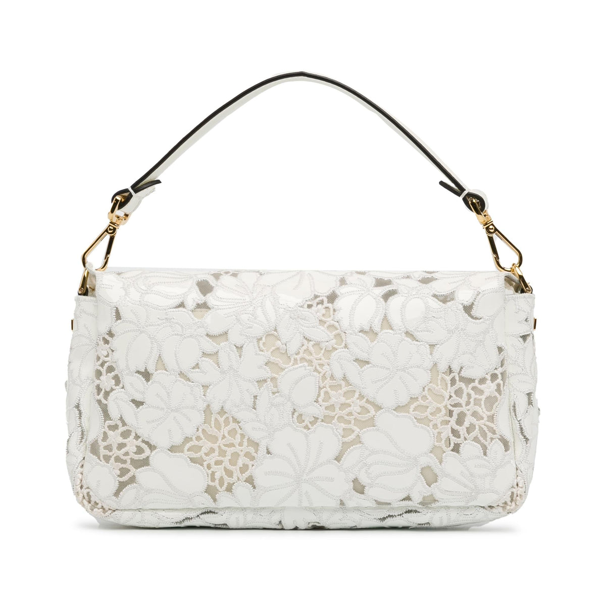Fendi Embroidered Lace Baguette Satchel (SHG-iD9Gxu) Rovelle Bags
