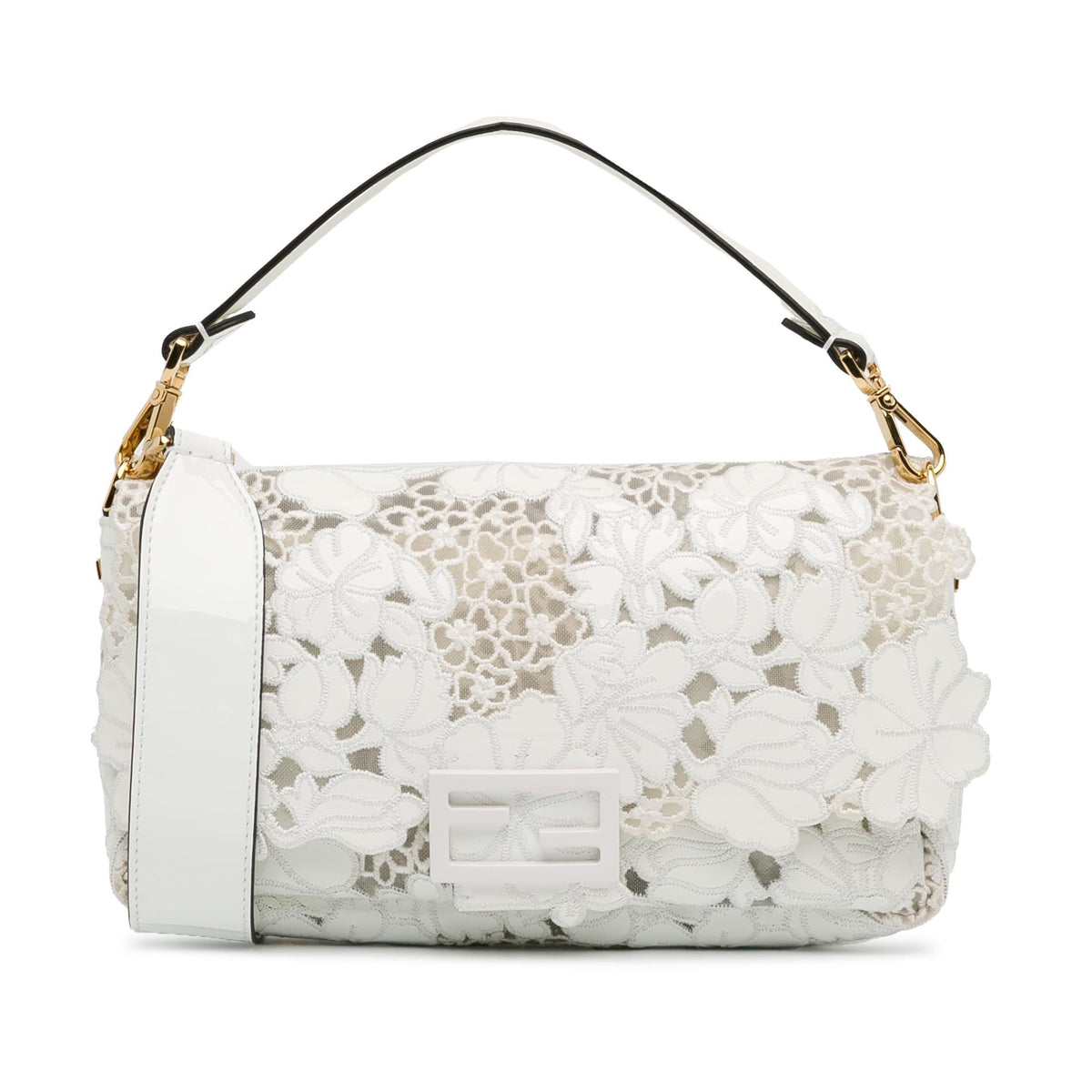 Fendi Embroidered Lace Baguette Satchel (SHG-iD9Gxu) Rovelle Bags