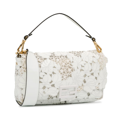Fendi Embroidered Lace Baguette Satchel (SHG-iD9Gxu) Rovelle Bags