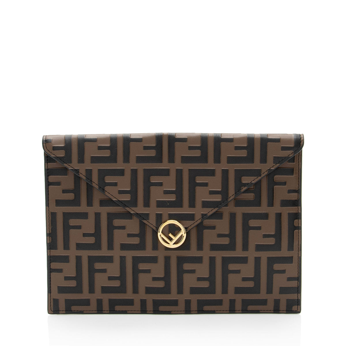 Fendi FF Embossed Calfskin 1974 Envelope Pouch (SHF-qYNeEa) Rovelle Bags