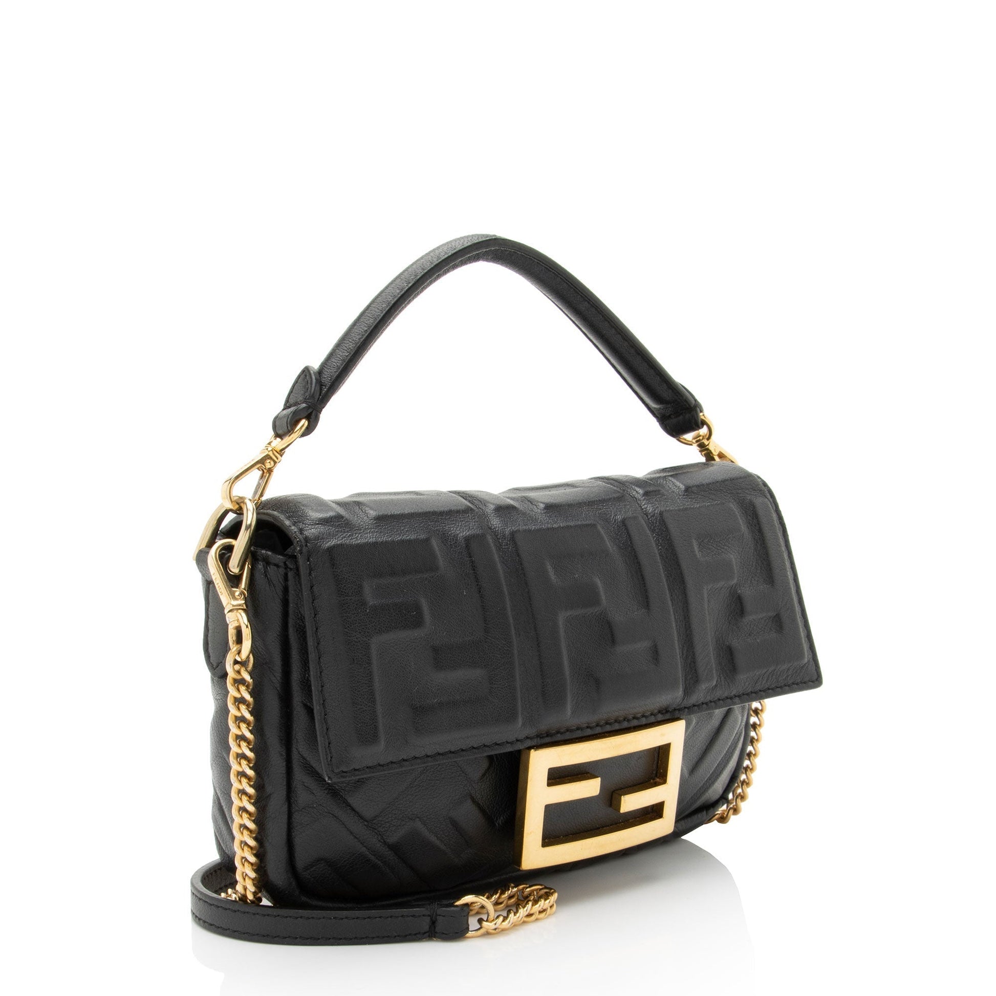 Fendi Calfskin Studded Kan I Medium Shoulder Bag Rovelle Bags