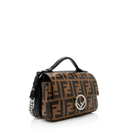 Fendi FF Embossed Calfskin Double Micro Baguette Bag (SHF-22023) Rovelle Bags