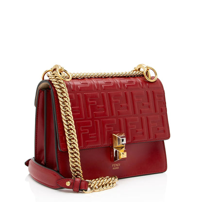 Fendi FF Embossed Calfskin Kan I Small Shoulder Bag (SHF-flp0Jj) Rovelle Bags
