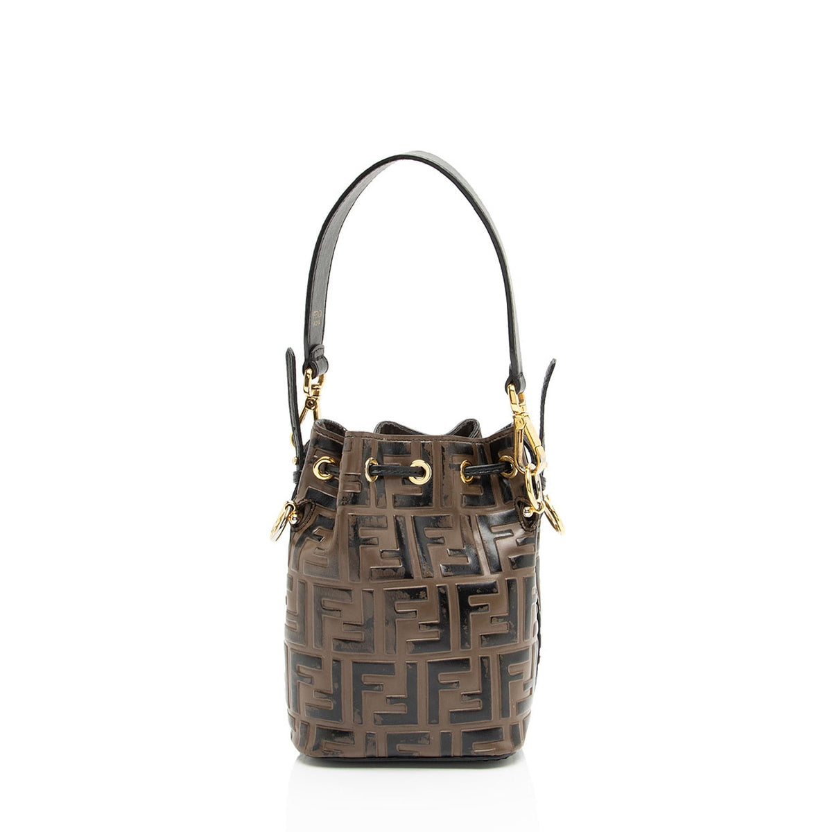 Fendi FF Embossed Calfskin Mon Tresor Mini Bucket Bag - FINAL SALE (SHF-kHTP1s) Rovelle Bags