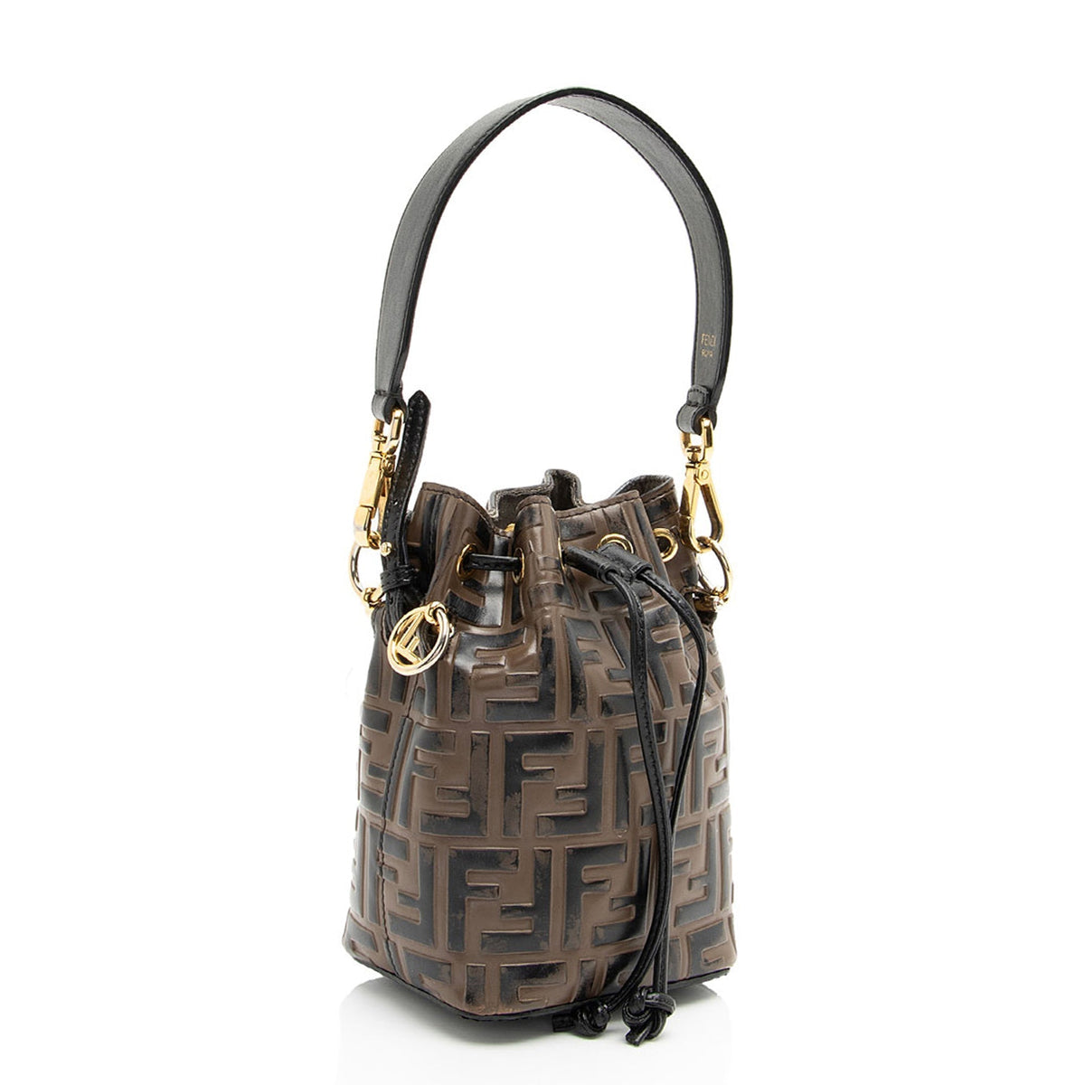 Fendi FF Embossed Calfskin Mon Tresor Mini Bucket Bag - FINAL SALE (SHF-kHTP1s) Rovelle Bags