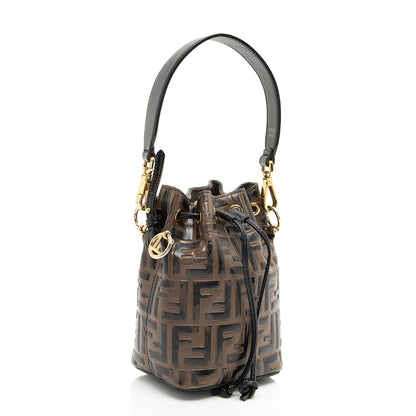 Fendi FF Embossed Calfskin Mon Tresor Mini Bucket Bag - FINAL SALE (SHF-kHTP1s) Rovelle Bags