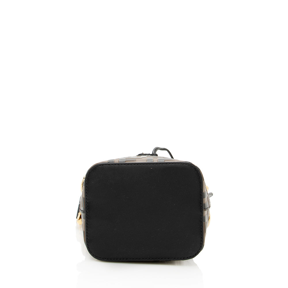 Fendi FF Embossed Calfskin Mon Tresor Mini Bucket Bag (SHF-18974) Rovelle Bags