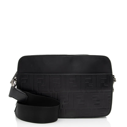 Fendi FF Embossed Calfskin St. Zucca Messenger (SHF-QOa4iu) Rovelle Bags