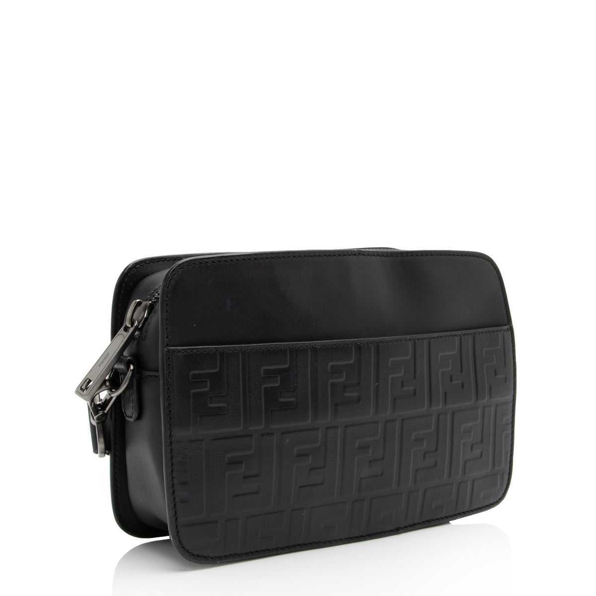 Fendi FF Embossed Calfskin St. Zucca Messenger (SHF-QOa4iu) Rovelle Bags