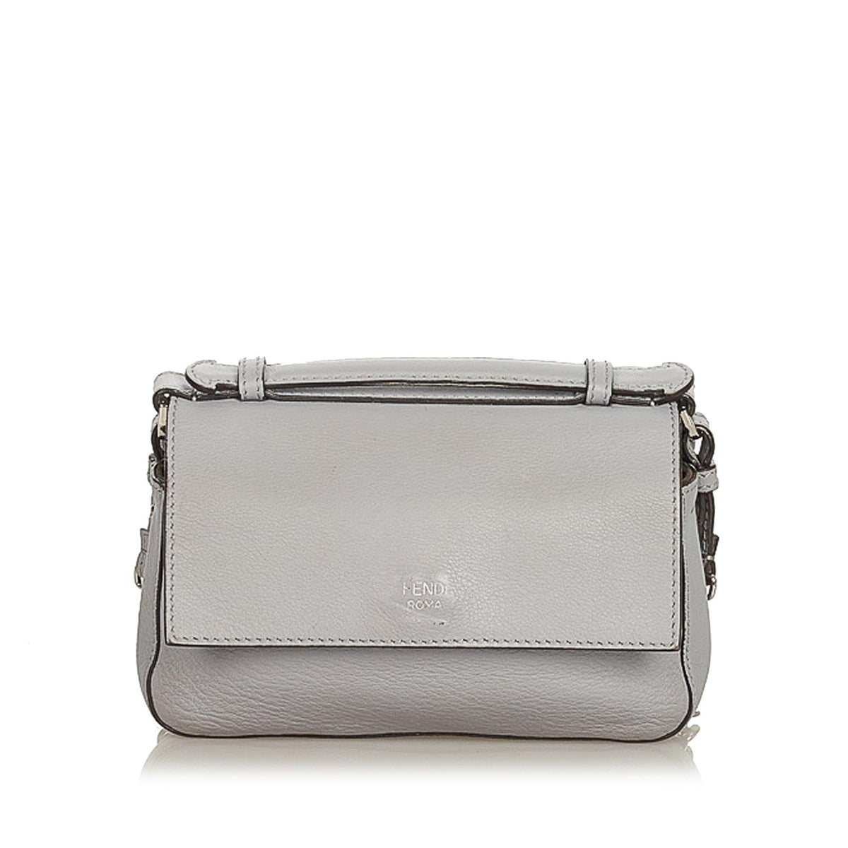 Fendi FF Lock Leather Satchel (SHG-26242) Rovelle Bags