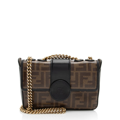 Fendi FF Spalmati 1974 Double F Mini Shoulder Bag (SHF-dtq1XP) Rovelle Bags