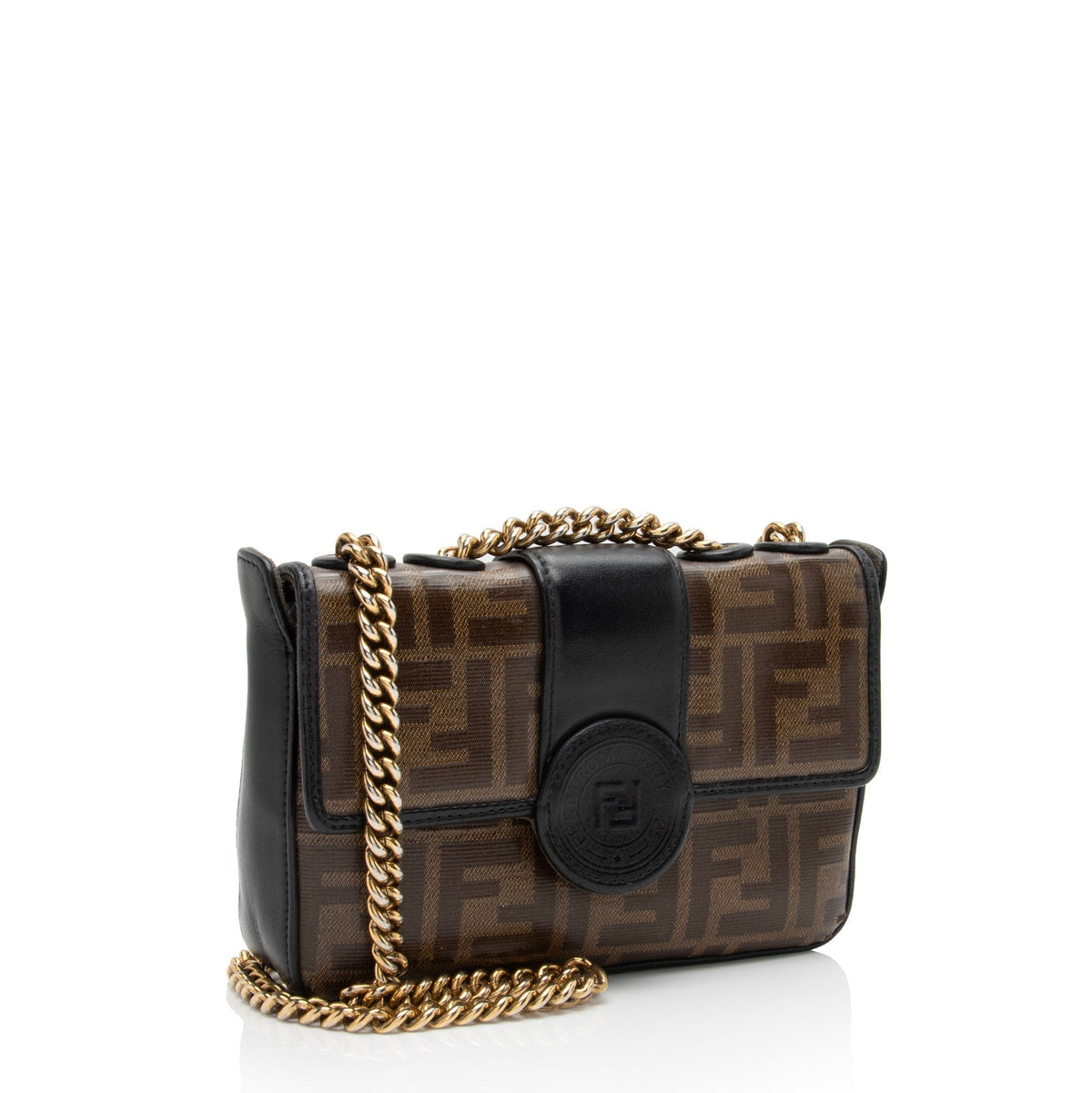 Fendi FF Spalmati 1974 Double F Mini Shoulder Bag (SHF-dtq1XP) Rovelle Bags