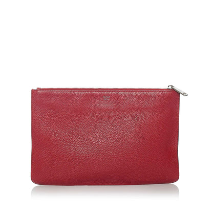 Fendi Face Leather Clutch Bag (SHG-31207) Rovelle Bags