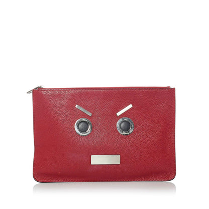 Fendi Face Leather Clutch Bag (SHG-31207) Rovelle Bags