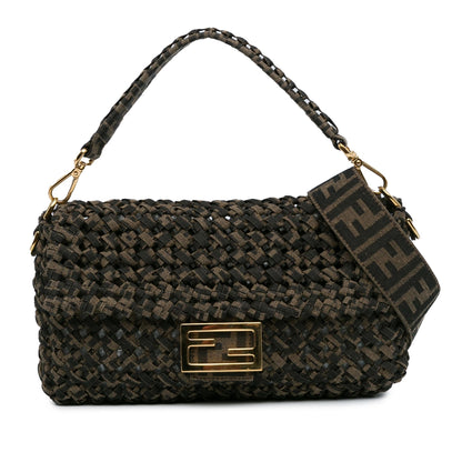 Fendi Interlaced Canvas Zucca Baguette Satchel (SHG-cgXLR3) Rovelle Bags