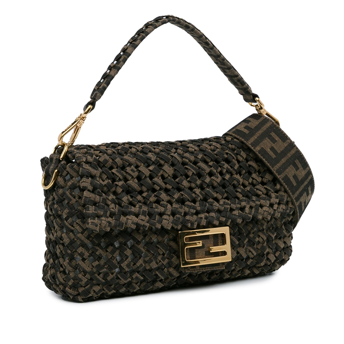 Fendi Interlaced Canvas Zucca Baguette Satchel (SHG-cgXLR3) Rovelle Bags