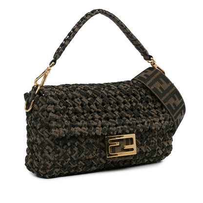 Fendi Interlaced Canvas Zucca Baguette Satchel (SHG-cgXLR3) Rovelle Bags