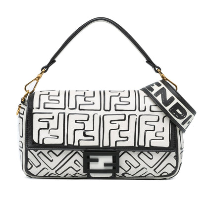 Fendi Joshua Vides California Sky Medium Embossed Baguette Satchel (SHG-RIAO8l) Rovelle Bags