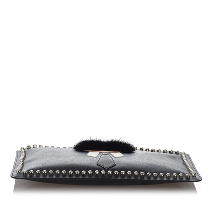 Fendi Karlito Leather Clutch Bag (SHG-26787) Rovelle Bags