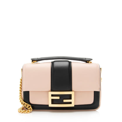 Fendi Lambskin Bi Color Baguette Mini Chain Bag (SHF-23605) Rovelle Bags
