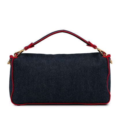 Fendi Large Denim Baguette Satchel (SHG-oOuzqA) Rovelle Bags