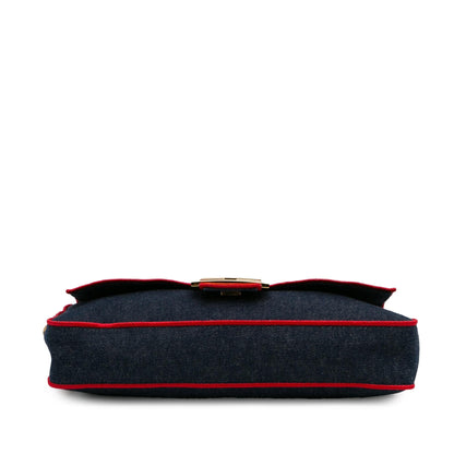 Fendi Large Denim Baguette Satchel (SHG-oOuzqA) Rovelle Bags