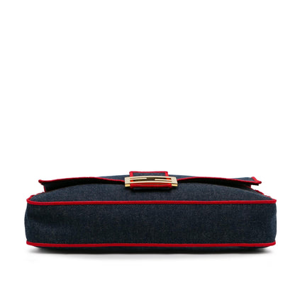 Fendi Large Denim Baguette Satchel (SHG-0IShmW) Rovelle Bags