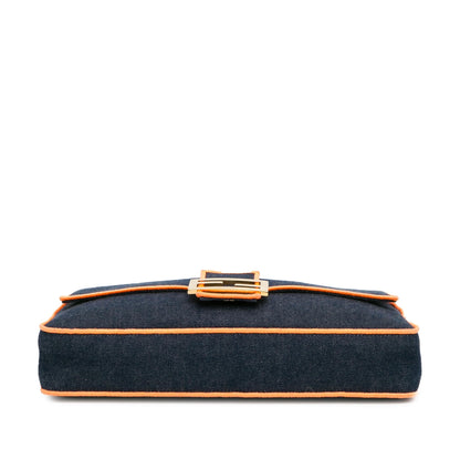 Fendi Large Denim Baguette Satchel (SHG-Oaub87) Rovelle Bags