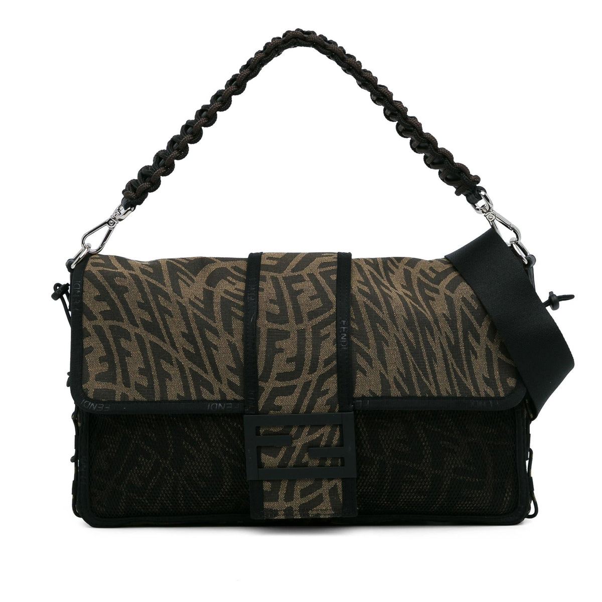 Fendi Large Zucca Vertigo Mesh Baguette Satchel (SHG-dmuY2A) Rovelle Bags