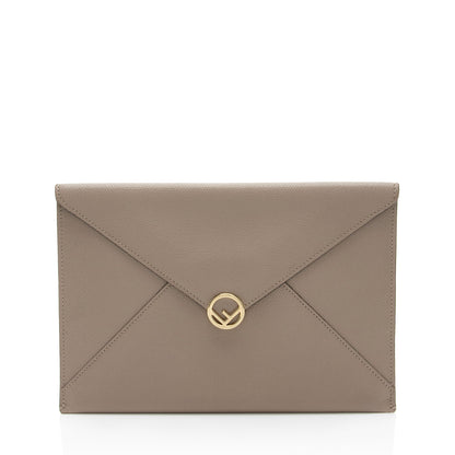 Fendi Leather 1974 Envelope Pouch (SHF-zbL5yO) Rovelle Bags
