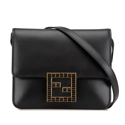 Fendi Leather Crystal Fab Crossbody Rovelle Bags