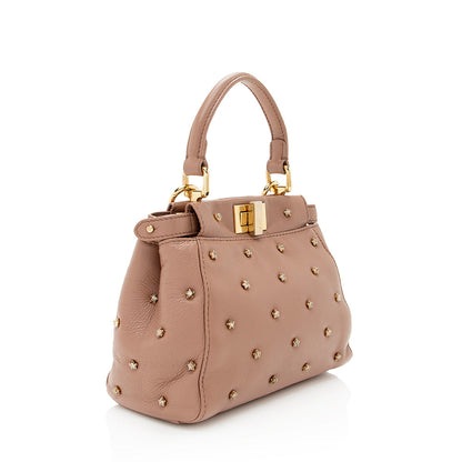 Fendi Leather Crystal Peekaboo XS Shoulder Bag (SHF-19840) Rovelle Bags
