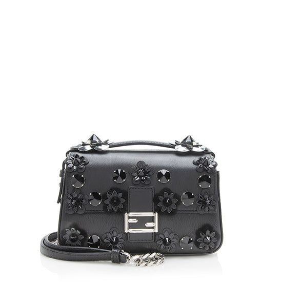 Fendi Leather Flowerland Micro Double Baguette Shoulder Bag (SHF-11505) Rovelle Bags