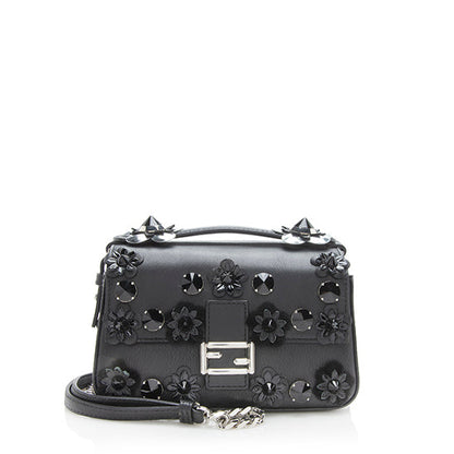 Fendi Leather Flowerland Micro Double Baguette Shoulder Bag (SHF-11505) Rovelle Bags