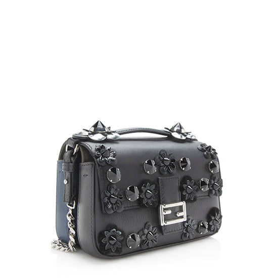 Fendi Leather Flowerland Micro Double Baguette Shoulder Bag (SHF-11505) Rovelle Bags