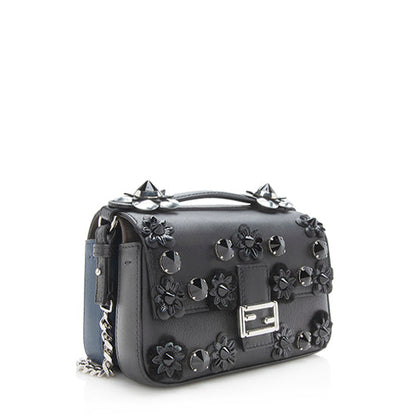 Fendi Leather Flowerland Micro Double Baguette Shoulder Bag (SHF-11505) Rovelle Bags
