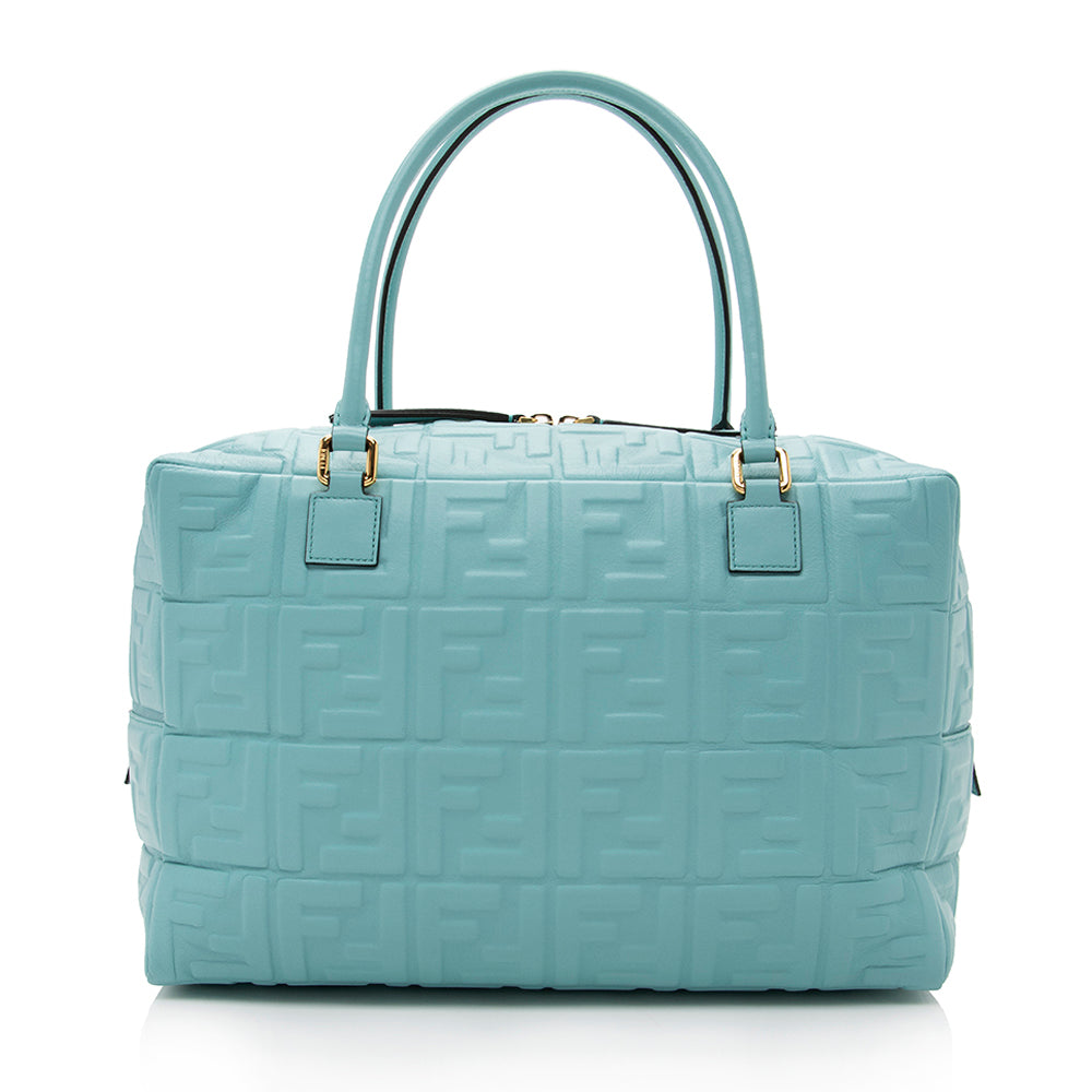 Fendi Leather Large Boston Satchel (SHF-17553) Rovelle Bags