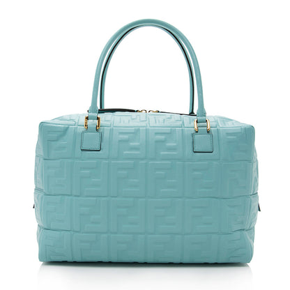 Fendi Leather Large Boston Satchel (SHF-17553) Rovelle Bags
