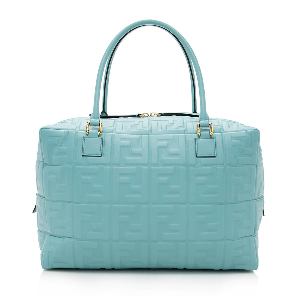Fendi Leather Large Boston Satchel (SHF-17553) Rovelle Bags