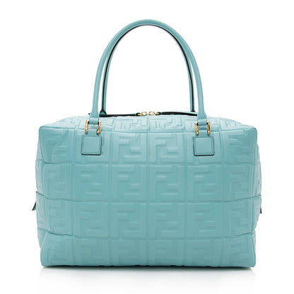 Fendi Leather Large Boston Satchel (SHF-17553) Rovelle Bags