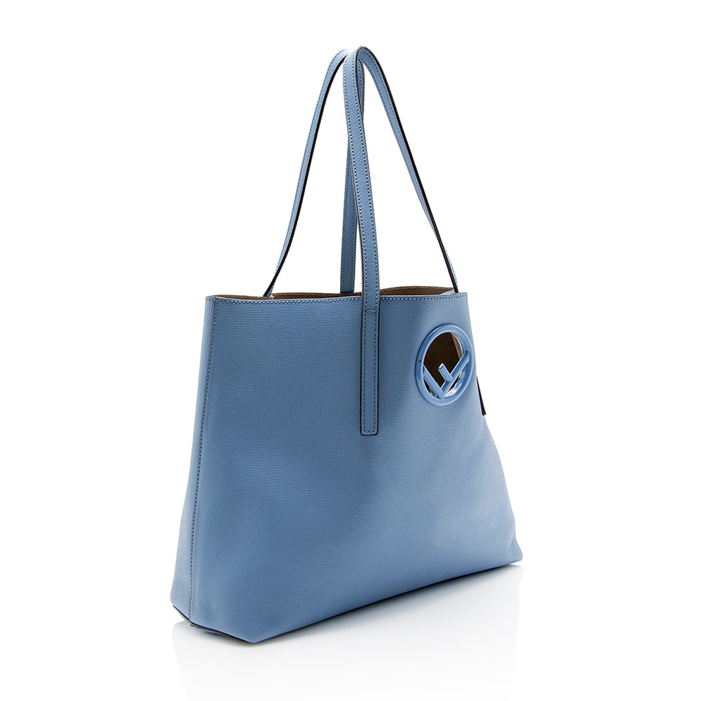 Fendi Leather Logo Shopper Tote (SHF-14080) Rovelle Bags
