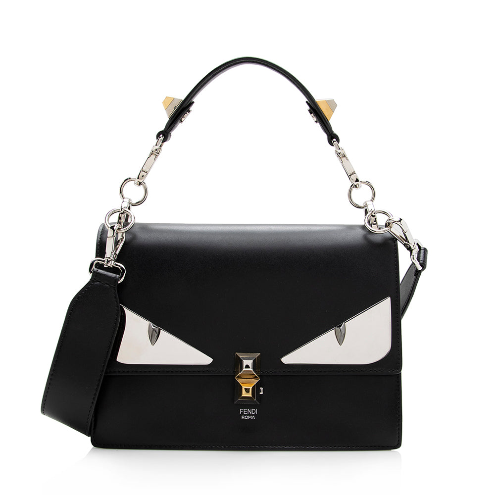 Fendi Leather Monster Eyes Kan I Medium Shoulder Bag (SHF-16010) Rovelle Bags