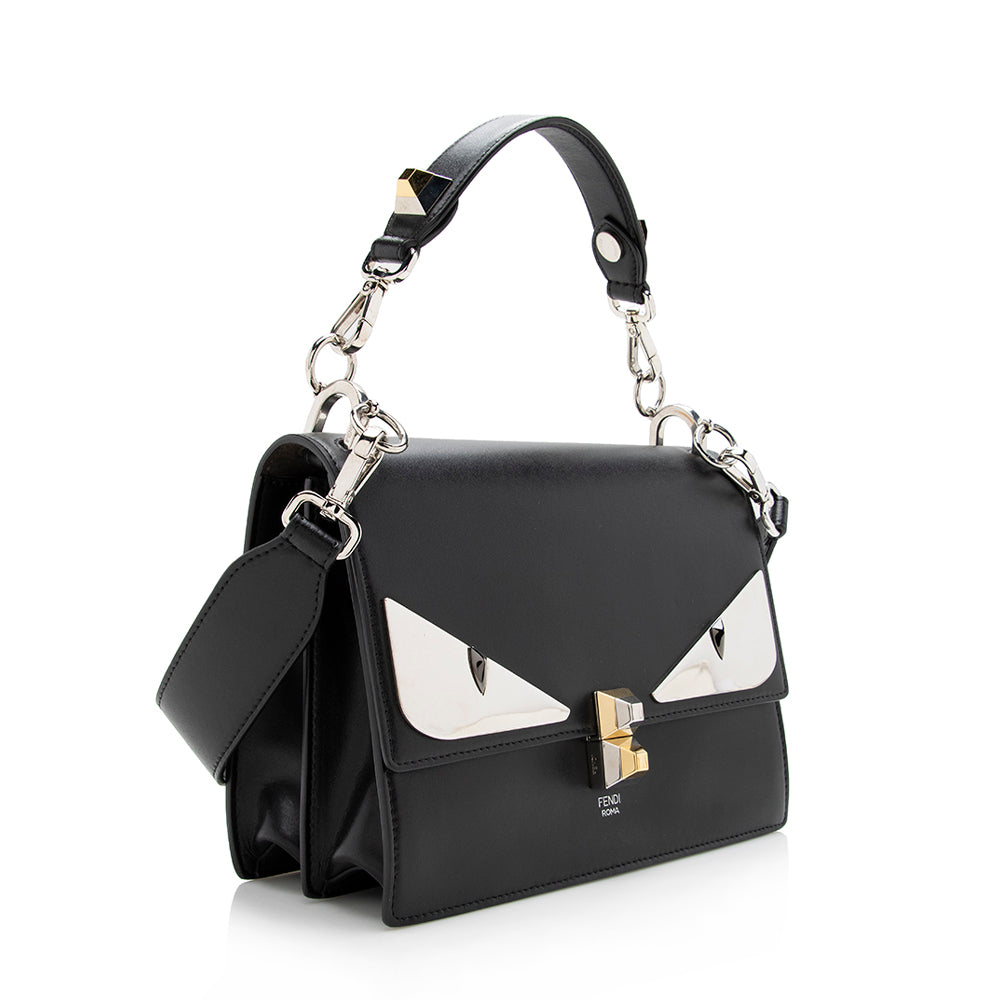 Fendi Leather Monster Eyes Kan I Medium Shoulder Bag (SHF-16010) Rovelle Bags