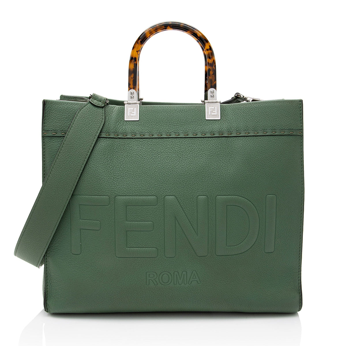 Fendi Leather Sunshine Medium Shopper Tote (SHF-qVztkQ) Rovelle Bags