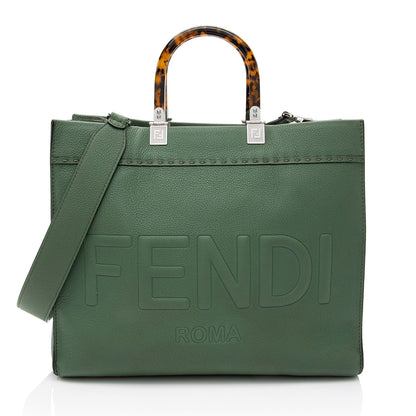 Fendi Leather Sunshine Medium Shopper Tote (SHF-qVztkQ) Rovelle Bags