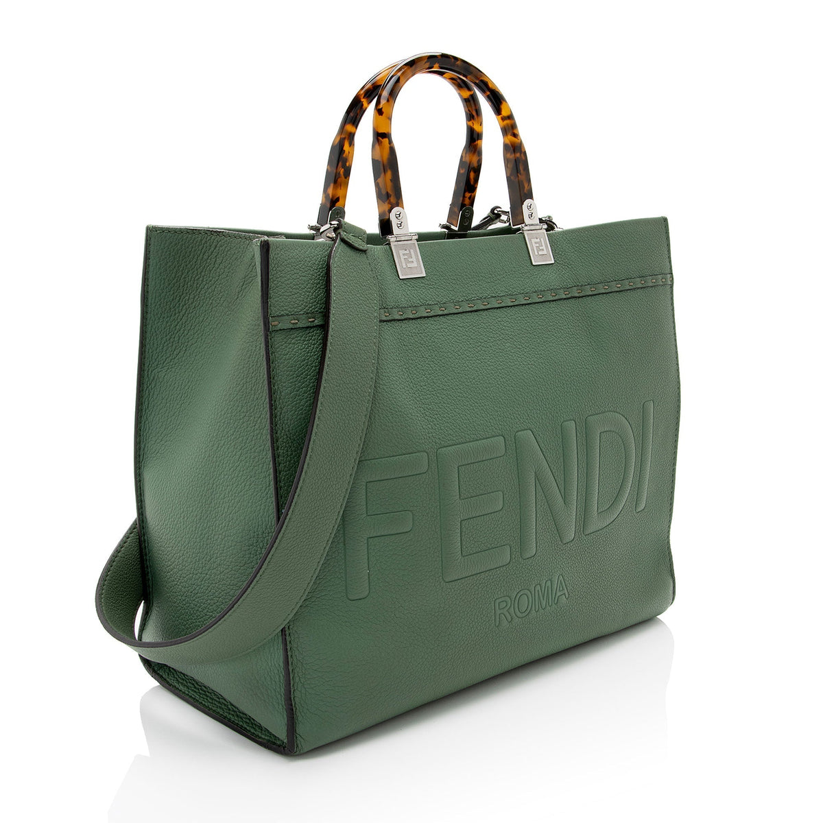 Fendi Leather Sunshine Medium Shopper Tote (SHF-qVztkQ) Rovelle Bags